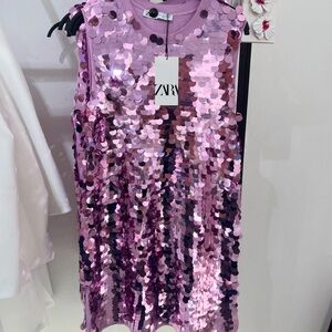 Size Small | Zara | Pink Sequin Mini Dress